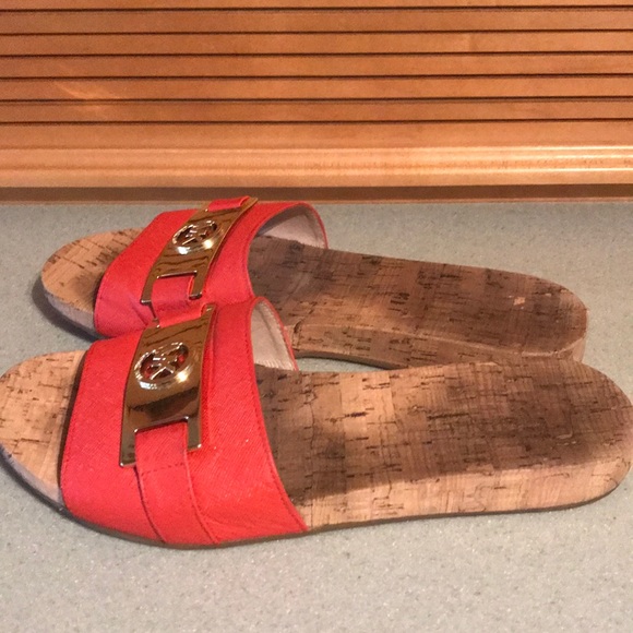 mk slip on sandals